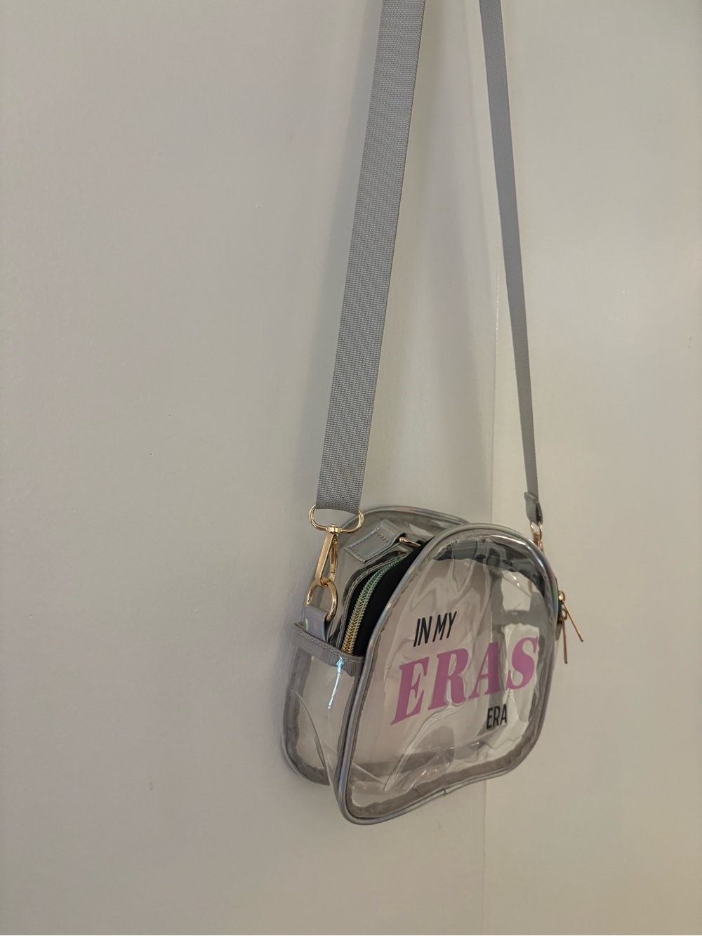 Clear Taylor Swift Era Crossbody Bag with Pink Accent - Picture 2 of 3